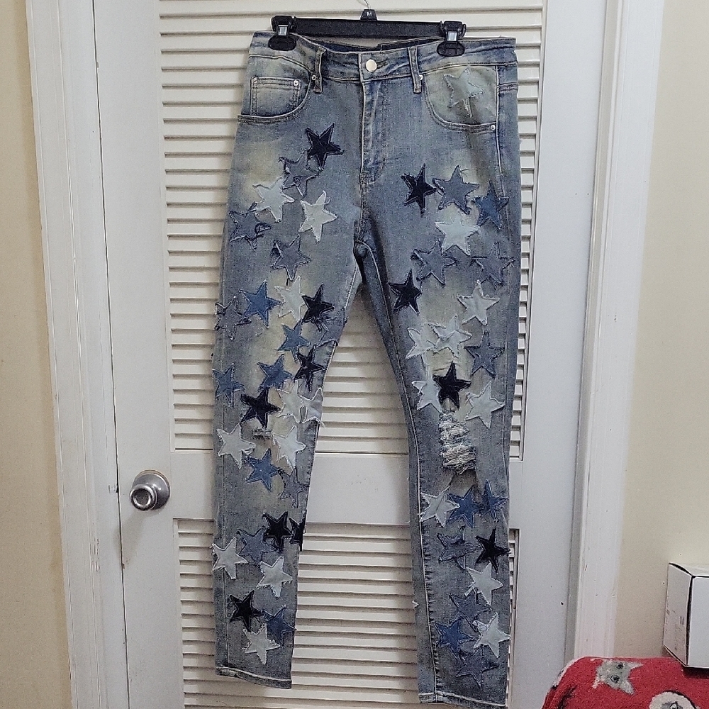 Star Patterned Men's Jeans
